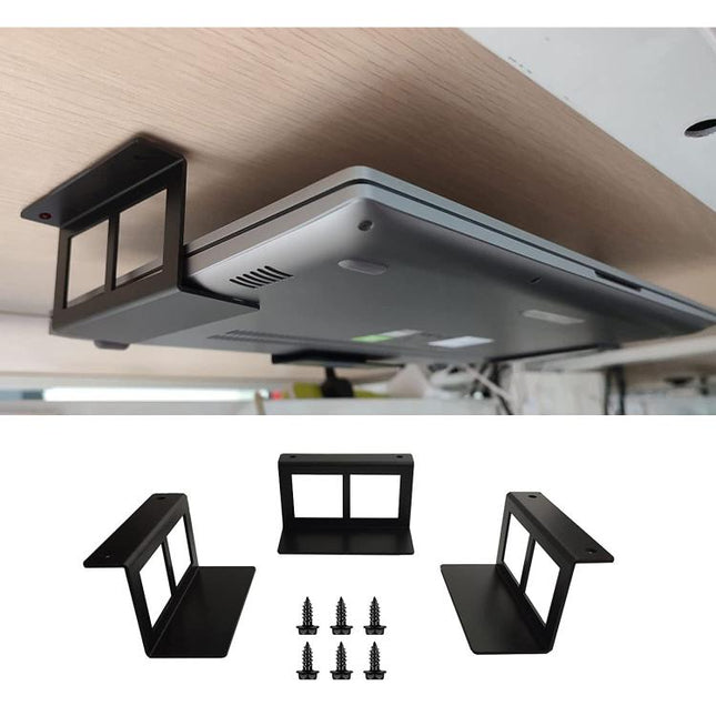 Under Desk Laptop Tablet Mini PC Storage Stand Metal Invisible Tray Rack, 4.8cm, 6.8cm