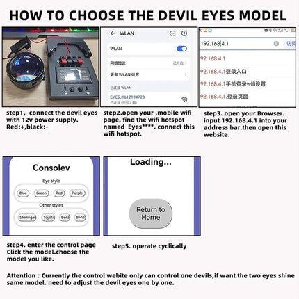 3-Inch Car Motorcycle LED Demon Eye Light Modification, For Two