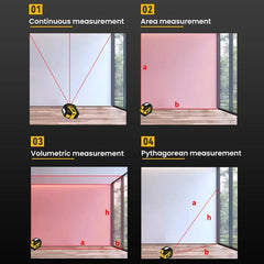 2 in 1 Rechargeable Infrared Laser Rangefinder + 5m Measuring Tape, Laser 40m, Laser 80m