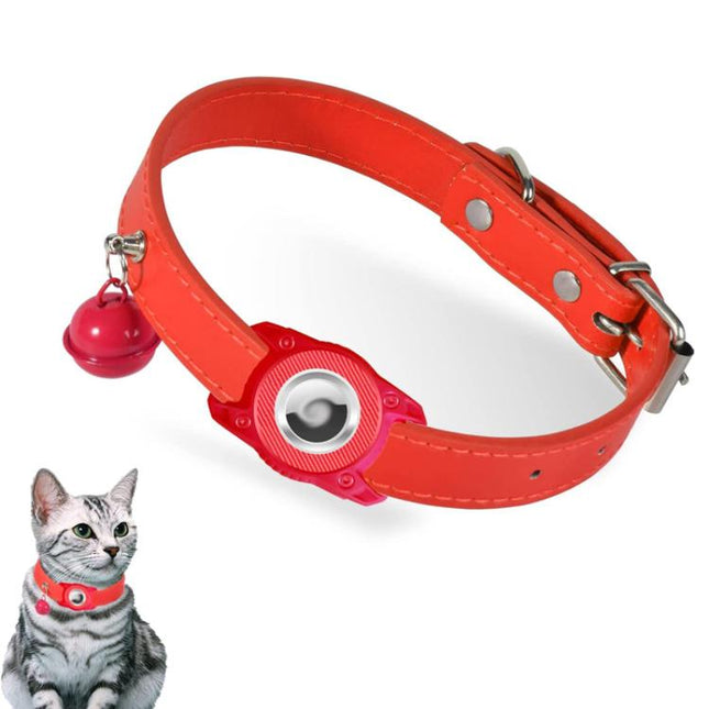 For AirTag 2nd Gen / AirTag 1st Gen Tracker Waterproof Protection Case Pet Leather Collar Anti Lost Cat Locator Collar
