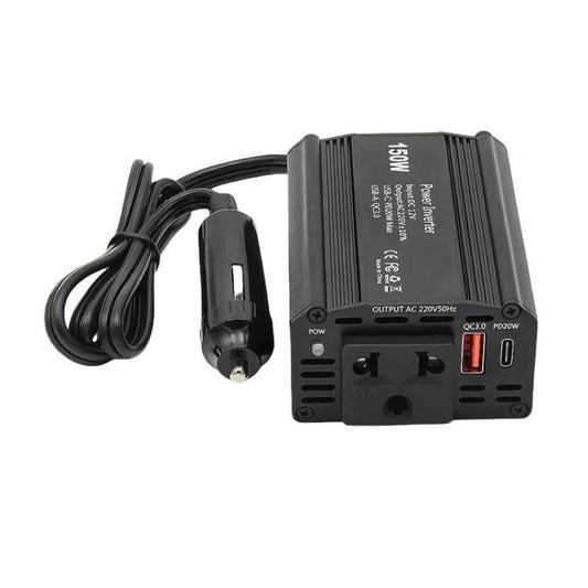 150W PD20W QC3.0 Fast Charging Car Inverter Car Cigarette Lighter Power Supply Adapter