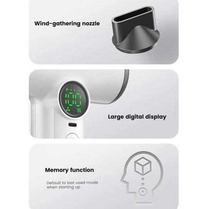 Wireless Hair Dryer With 30,000 RPM High-Speed Motor, 100-Level Adjustable Cool/Warm Air, 15600mAh Long-Lasting Battery