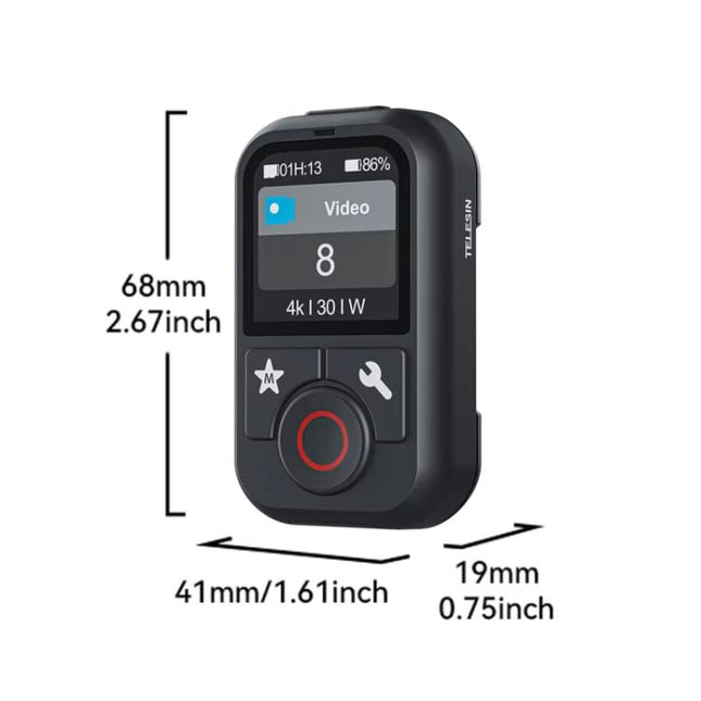 TELESIN T13 60m Sports Camera Wireless Bluetooth Remote Control For GoPro HERO13 Black /12 Black /11 Black /10 Black /9 Black /8 Black /Max