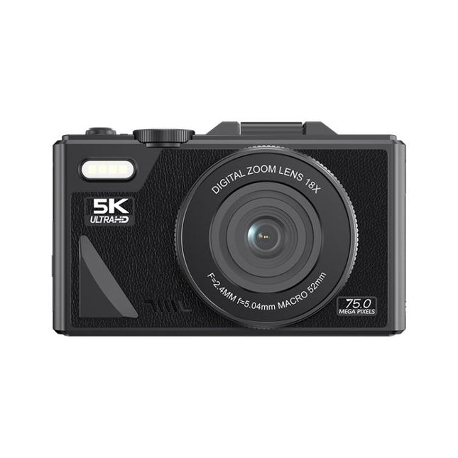 W1 5K HD Digital Camera 75MP 18X Digital Zoom WiFi Video Recorder With Flip Screen, W1 White, W1 Black