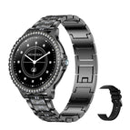 Black Rough Steel Strap+Black Silicone Strap