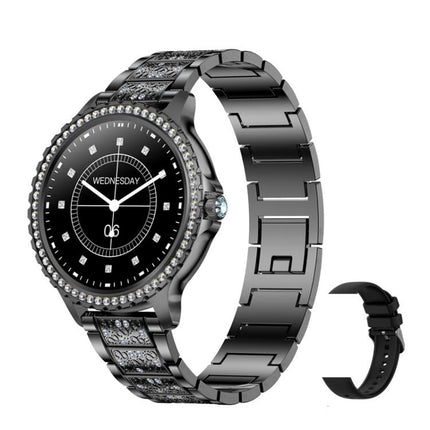 Bluetooth Calling AI Voice Assistant Life Waterproof Sports Smartwatch, Black Silicone Strap, Gold Pink Silicone Strap, Silver Gray Silicone Strap, Gold Rough Steel Strap+Pink Silicone Strap, Silver Rough Steel Strap+Gray Silicone Strap                ...