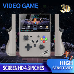 R43 Pro Handheld Game Console 4K HD 4.3-Inch Screen Home Portable Video Game Player, Translucent Black 64G, Gray 64G, Translucent Black 128G, Gray 128G