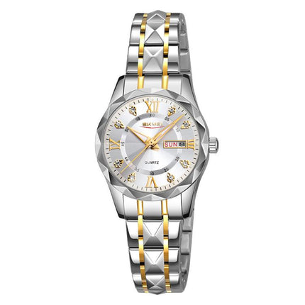 SKMEI Business Casual Watches Diamond Case Luminous Waterproof Quartz Watch