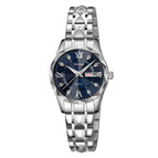 Women Silver Case Blue Dial