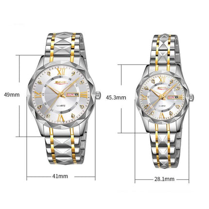 SKMEI Business Casual Watches Diamond Case Luminous Waterproof Quartz Watch