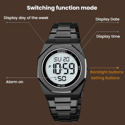 SKMEI 2479 Men Business Casual Multi-Function Chronograph Electronic Watch