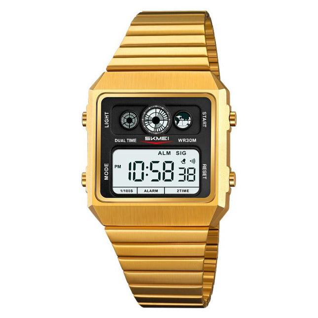 SKMEI 2450 Men Business Multifunctional Watch Casual Waterproof Square Electronic Watch