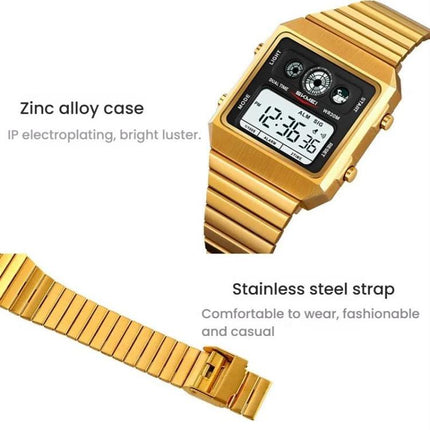 SKMEI 2450 Men Business Multifunctional Watch Casual Waterproof Square Electronic Watch