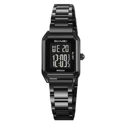 SKMEI 2493 Small Women Electronic Watch Square Steel Strap Watch