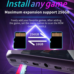 H36S 3.5 Inch IPS HD Screen Retro PSP Game Console Linux System GBA Handheld Video Game Console, 64G, 128G
