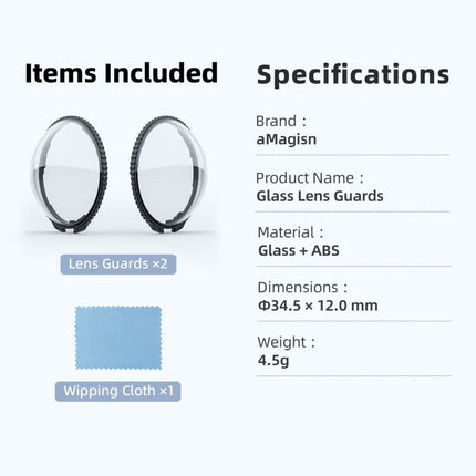 For Insta360 X5 Camera aMagisn Lens Guard Protector Detachable Anti-Scratch Glass Cover, Standard Edition