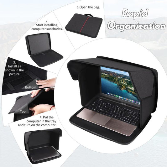 16-Inch Laptop Bag Sun Shade Foldable Anti-Glare Privacy Screen Cover for Outdoor Use
