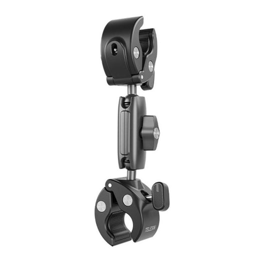 TELESIN Camera Double Clip Crab Clamp 360 Rotating Motorcycle Bicycle Handlebar Mount, Double Clip