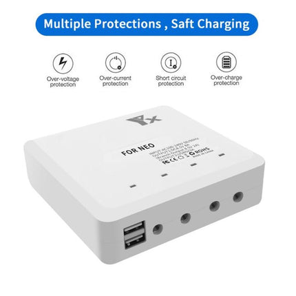 For DJI Neo Drone YX 4-port Battery Charger Charging Hub, US Plug, EU Plug, UK Plug, AU Plug