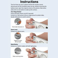 Magsafe Magnetic Camera Shoot Hand Grip Bluetooth Remote Control Mobile Phone Camera Handle, P1-MP-10