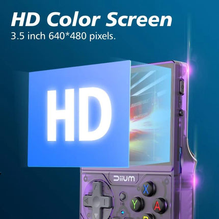 D008 3.5-Inch HD Retro Handheld Game Console With ARM Cortex-A7 800MHz, 1GB RAM & HDMI Output, 64G Whitte, 64G Clear Black, 64G  Clear Blue, 128G White, 128G Clear Black, 128G Clear Blue