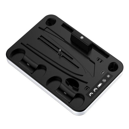 JYS Charging Display Station for PS5/PS5 Slim/PS Portal Dual Controller Dock with Cooling Fan & Headphone Hook