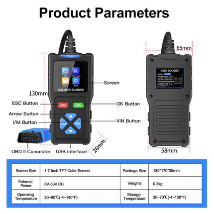 Car Fault Diagnostic Instrument OBD2 Car Engine Tester