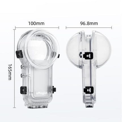 For Insta360 X5 AMagisn 60m/196ft Diving Case Quick-Release Full Invisible Waterproof Underwater Housing