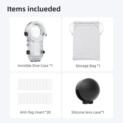 For Insta360 X5 AMagisn 60m/196ft Diving Case Quick-Release Full Invisible Waterproof Underwater Housing