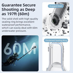 For Insta360 X5 AMagisn 60m/196ft Diving Case Quick-Release Full Invisible Waterproof Underwater Housing
