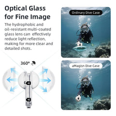 For Insta360 X5 AMagisn 60m/196ft Diving Case Quick-Release Full Invisible Waterproof Underwater Housing