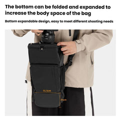 Cwatcun D198 Small Expandable Single Shoulder Camera Bag Waterproof Multi-Function Camera Bag, D198