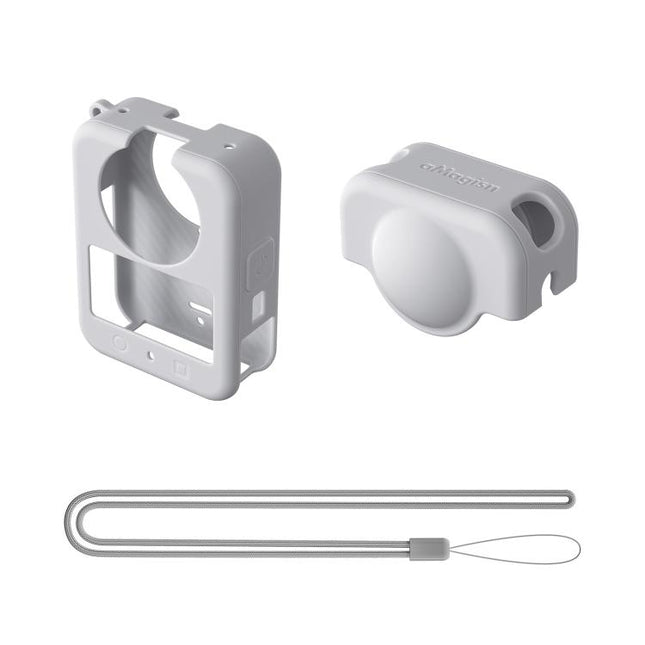 For DJI Osmo 360 Camera aMagisn Silicone Body Cover Set with Lens Cap & Neck Lanyard