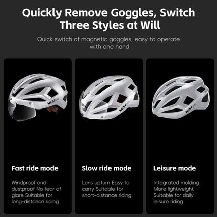 WEST BIKING Reflective Night Riding Bike Helmet with Magnetic Visor Lightweight & Breathable Unisex Cycling Helmet