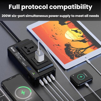 Meind 200W Car Inverter To 220V Fast Charging Dual Socket, Universal 12V, Universal 24V