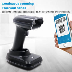 Long-range Wireless QR Code Barcode Scanner With Base