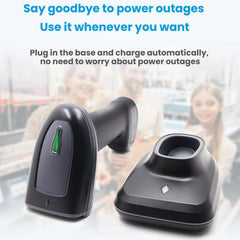 Long-range Wireless QR Code Barcode Scanner With Base