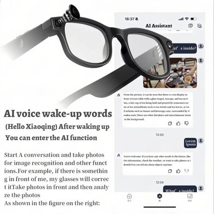 AIMB-G1 Smart Glasses with 5MP Camera & Real-Time AI Translation 1080P Stabilized Video, 3 Lens Kit, AIMB-G1
