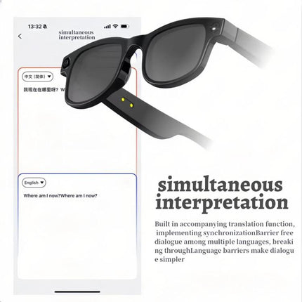 AIMB-G1 Smart Glasses with 5MP Camera & Real-Time AI Translation 1080P Stabilized Video, 3 Lens Kit, AIMB-G1