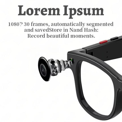 AIMB-G1 Smart Glasses with 5MP Camera & Real-Time AI Translation 1080P Stabilized Video, 3 Lens Kit, AIMB-G1