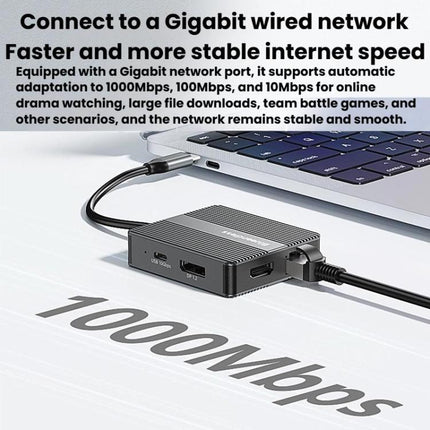 7 In 1 Docking Station Gigabit Ethernet Port High-Speed Transfer HUB, Blueendless HP706, Blueendless HD706