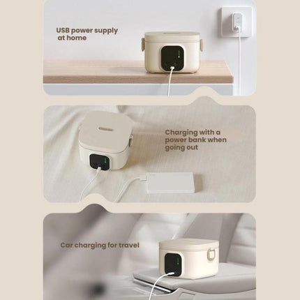 Wireless Charging Lunch Box No Water Needed With 304 Stainless Steel Inner Pot, FH-2B 500 ml, FH-2A 800 ml