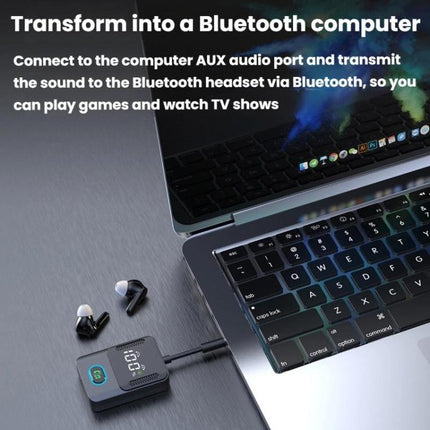 BR16 Car Bluetooth Dual-Microphone Receiver-Transmitter Long Lasting Audio Adapter, BR16