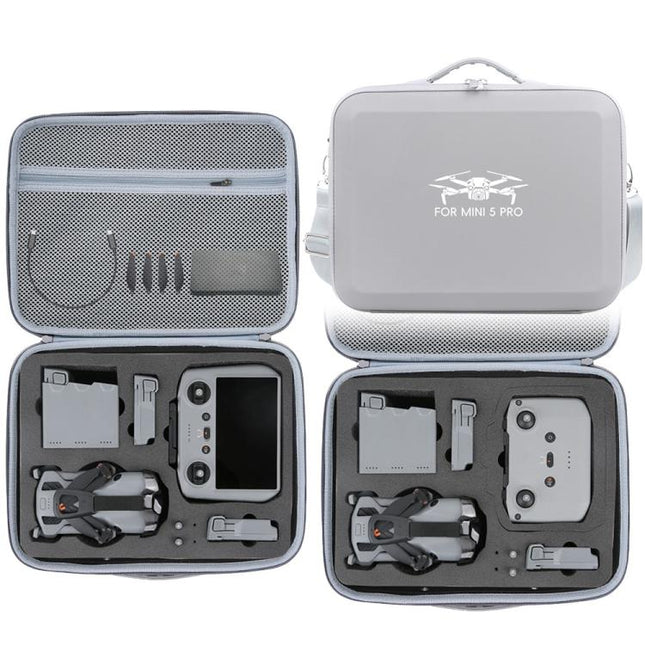 For DJI Mini 5 Pro Fly More All-in-one PU Organizer Bag Portable Travel Shoulder Bag