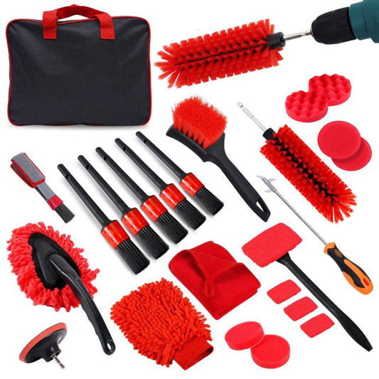 Car Cleaning Brush Set Power Drill Attachment For Vent Details Detail Brush With Sponge