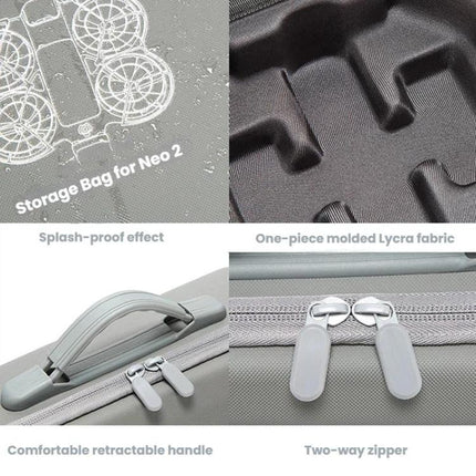 For DJI Neo 2 Fly More Combo Hard Shell Carrying Case Custom-Molded Sling Bag, Mini Black, Fly More Combo Gray