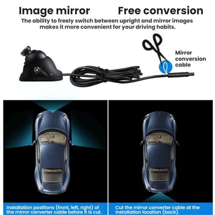 7 inch 4-split Car Display + 4 Light Sensitive 360 Degree Panoramic Reversing Cameras, LED Version, Infrared Version
