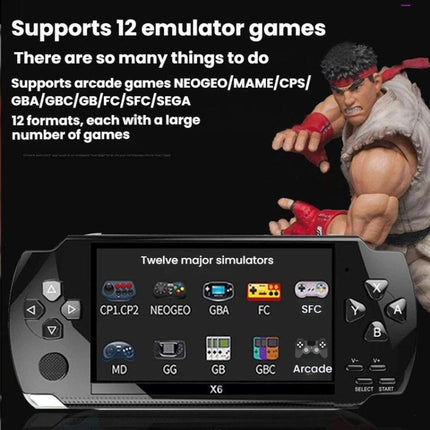 X6 Pocket Gaming Console 4.3 Inch HD Gaming Handheld