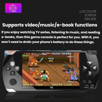 X6 Pocket Gaming Console 4.3 Inch HD Gaming Handheld