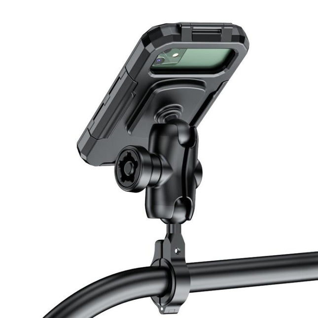 Motorcycle Heightened Rainproof Case Mount Bicycle Waterproof Box Phone Holder, Large Handlebar, Large Rearview Mirror, Small Handlebar, Small Rearview Mirror
